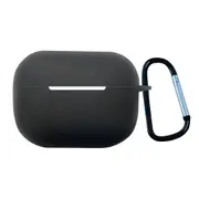 For AirPods Pro 2nd Gen Case, Protective Silicone Cover, Snap Hook, Black