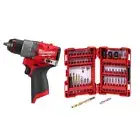 Milwauke Drill Driver 12-V Li-Ion Brushless Cordless W/Screw Driver Bit(50Piece)