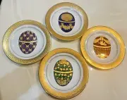 NEW MUIRFIELD CELEBRITY FABERGE EGGS 9136GOLDEN TRIM Magnificence 8.5” 4 Plates