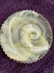 MOSSER GLASS - THE MUSICAL FIDDLER 3.5" Mini Plate - YELLOW SWIRL SLAG TUFFY