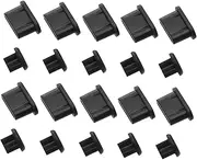 10Pairs Dust Plugs for Earphone Jack C Port Black Cover Compatible with Android Phones Laptops Against Dust Grime Liquid