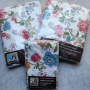 Vintage Bibb Double Full Fitted Flat 2 Pillow Sheet Set Coventry Garden Floral