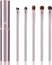 5Pcs Eyeshadow Brush Set, Portable Eye brushes, Premium Eye Makeup Brush, Eyeliner Brush, Angled Brush by YUESHENNAN (pink).