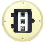 RiteAV 2 Port Cat6 Ethernet 1 Port Coax Cable TV Floor Box Gold