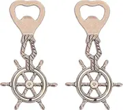 2 Pcs Rudder Bottle Beer Openers Bartender Men Gifts For Celebration, Parties, Bars, Collections
