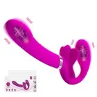 Strapless Strap On Vibrator Dildo G-Spot Anal Pegging Vibrating Rechargeable