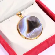 Immaculate Top Quality 100% Natural Botswana agate Pendant Round Shape Cabochon