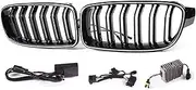 LED Car Front Bumper Racing Grille Grill Compatible With BMW 3 Series F30 F31 F35 320i 325i 328i 2013-2019 Grilles Kidney Racing Grills(NBT 15-17)