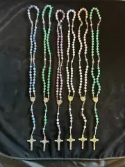 Assorted 5 Decades Hand made Gemstone beads rosary With Crucifix