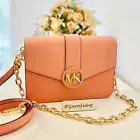 Michael Kors Carmen Medium Monogram Flap Crossbody leather sherbert