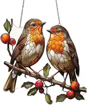 Sun Catcher for Windows, Coloured Acrylic Birds - Colourful Bird Window Decoration, Double Home Wall Garden Decoration, Multicoloured Wall Decoration Sun Catcher for Mum