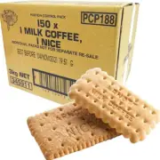 NEW 150x Arnotts Biscuits Portions Milk Coffee & Nice Pack Carton Bulk Box