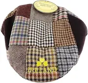 [JC Walsh and Sons] Ireland Brown Patch Cap Gold Shamrock – One Size Flat Cap Classic Mens Hats Accessories for Men, Brown, 0