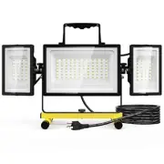 80w Led Work Lights 3 Adjustable Head 6700lm Foldable Work Flood Light 16.4ft Co