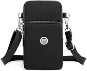 Women Crossbody Cell Phone Purse Bag Sport Armband for Samsung Galaxy Note 20 Ultra S22 S21 S20 Plus A13/Moto G Power/OnePlus, Black, X-Large