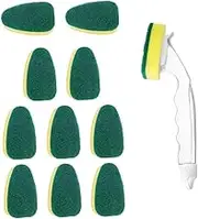 Dish Sponges With Soap Dispenser Handle Dish Wand with 10 Pack Replacement Sponge Heads Non Scratch Scrubber for Sink, Pots, Pans