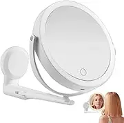 Magnifying Mirror with Light, Mirror with Light 30X, 3 Colour Modes Dimming Makeup Mirror, LED Bathroom Mirror, 1200mAh Rechargeable Touch Control, 360° Swivel Arm