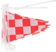 HOOTNEE 1 String Racing Decorative Flag Car Small Flags Decorations Race Car Birthday Decorations Checkered Polyester Cloth