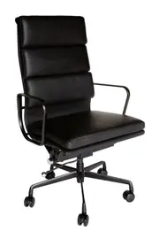SK Designer Living Replica Eames High Back Soft Pad Office Chair - All Black