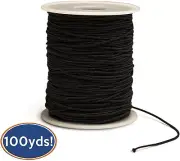 Bastex 1mm Black Elastic 100 Yards Spool Jewelry Making Crafting Thread
