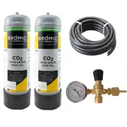 Food Grade Co2 Gas Bottle Regulator Kit - 2 Bottle Combo Kegerator Keg Beer Brew