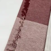 Table Runner Red Maroon Farmhouse Style Fringe 14" X 72" Home Collection