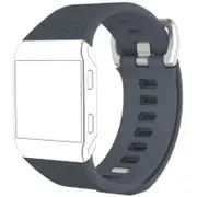 Herringbone Silicone Replacement Watch Strap For Fitbit Ionic Jet Gray Watch Bands