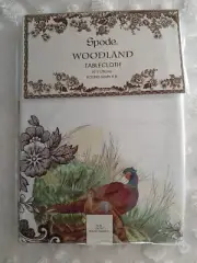 NEW NIP Spode WOODLAND Tablecloth 70” Round Pheasants Thanksgiving Fall