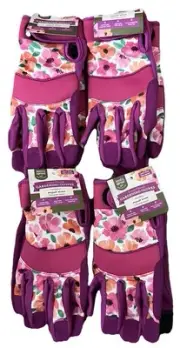 4-Pair Seed&Sprout Gardening Gloves August Bloom Adjustable Wrist Strap One Size