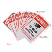 10pcs/lot PVC CCTV Video Surveillance Security Sticker Warning Signs