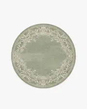 185' Round | Machine Washable Runner Rug | Kid & Pet Friendly | Indoor Rug | Juliet Sage Green Rug | Ruggable