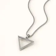 Solid 925 Sterling Silver Triangle Pendant
