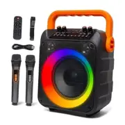 Karaoke Machine, Upgrade Portable Bluetooth Speaker with 2 Wireless