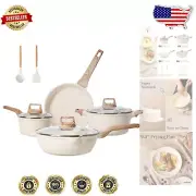 Eco-Friendly 14-Piece Induction Cookware Set - Non-Stick and Dishwasher Safe