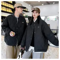 在飛比找ETMall東森購物網優惠-AKARA 男女中性帥氣OVERSIZE菱格紋羽絨外套 3色