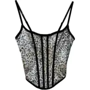 NWT Victoria's Secret Velvety Leopard Print Corset Bustier Bra Top Medium