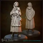 Edith of Eldenwood - Townsperson with Goat | GreatGrimoire | D&D Miniature NPC