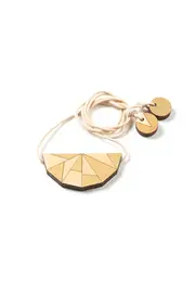 Wooden Flag Crescent Necklace--POL-NEWOFL-62