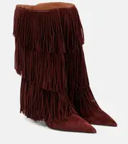 [Paris Texas] Paris Texas Jessie 75 fringed suede knee-high boots AU 8 brown