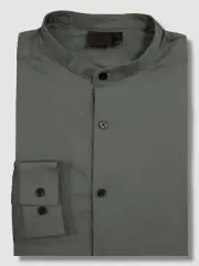 $46 ASOS Mens Green Mandarin Collar Long-Sleeve Button-up Sport Shirt Size S