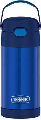 THERMOS FUNTAINER 12 Ounce Stainless Steel Vacuum Insulated Kids Straw Bottle, B