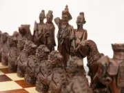 Berkeley Mandarin Ornamental Chess Set (cream and brown, no board)