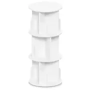 Advwin 3 Tiers Bookshelf Rotating Corner Bookcase Cabinet Revolving Display Stand Rack White