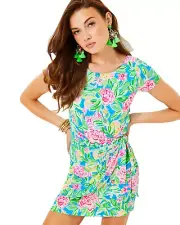 Lilly Pulitzer Bryson Skirted Romper Color Multi Grove Garden Size L