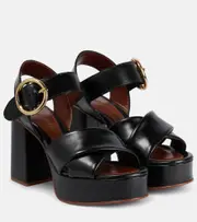 [See By Chloe] See By Chloé Lyna satin platform sandals AU 11 black