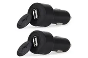 2x Gecko Smart 1.0A USB Car Charger for Smartphones GPS Tablet Dash Camera Black