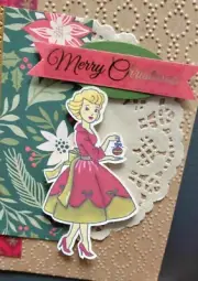4 Stampin Up Christmas In The Making Retro Vintage Ladies Card Kits Doily