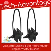 2 x Black Rectangular Boat Outboard Water Motor Wash Cleaning Flushers Muffs