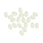 200Pcs 8x5mm Dia Oval Soft Plastic Glow Fishing Beads Tackle Tool, White