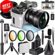 4K Digital Camera Vlogging – 48MP Content Creator Kit Microphone Tripod Grip
